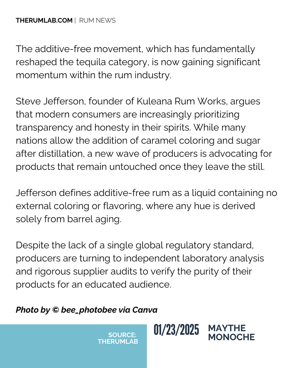 therumlab's tweet image. Is "additive-free" the future of rum?

🥃 Following Tequila’s lead, rum producers are ditching hidden sugar and caramel for total transparency. Steve Jefferson says honesty is the new standard.

👆Read the full article: therumlab.com/is-additive-fr…

 #RumLover #TheRumLab