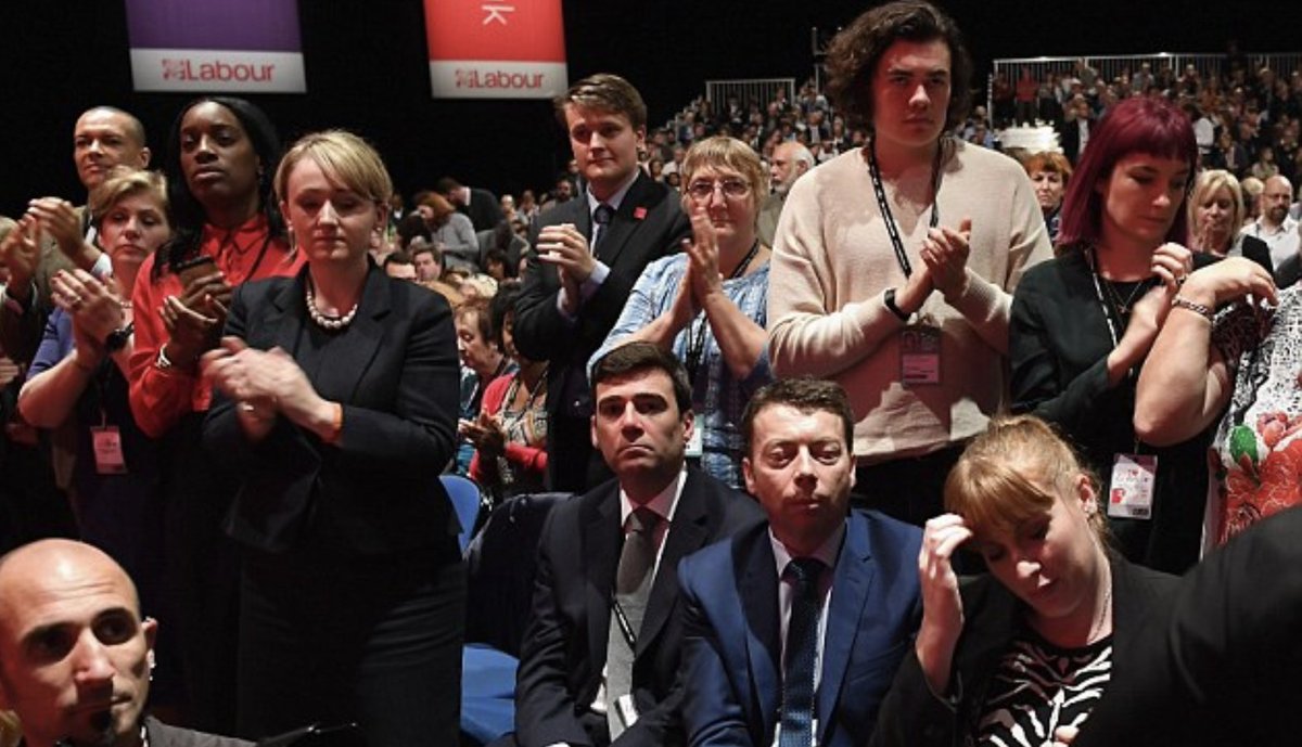 Jeremy Corbyn received a standing ovation when he apologised for Tony Blair leading the UK into the illegal war of aggression against Iraq. Burnham, Rayner and the treacherous general secretary McNicol remained seated. That is everything you need to know about Burnham and Rayner.