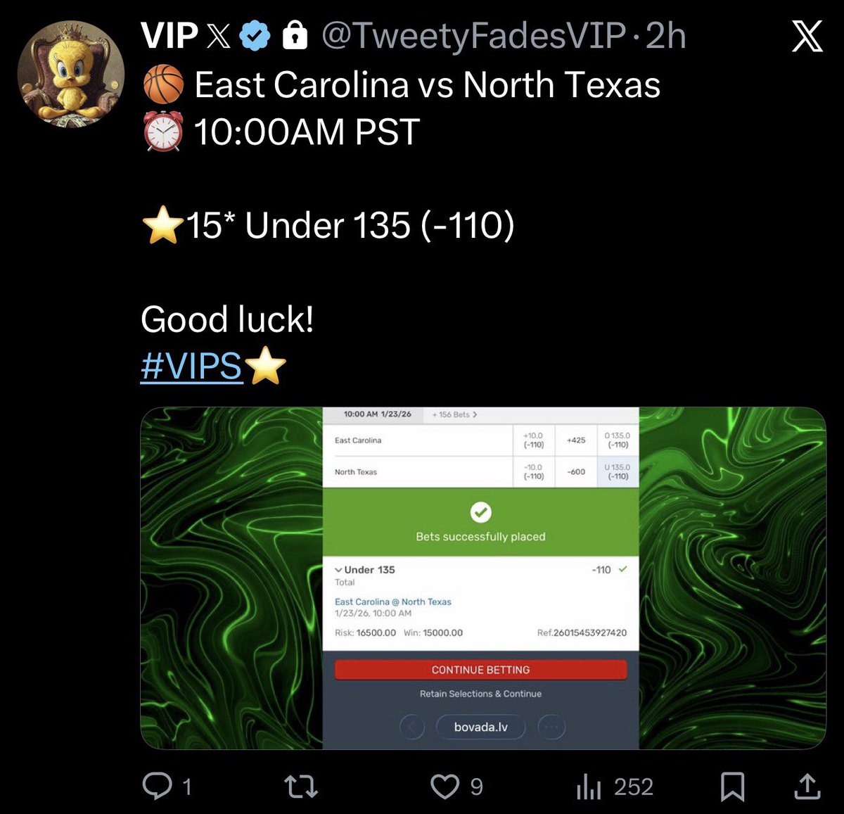 TweetyFades's tweet photo. 🚨 8-0 #CBB HEATER ALERT! 
+120 UNITS BANKED🔥💰

✅ 15* KENN/LT Over 142.5  
✅ 15* ECU/UNT Under 135  
✅ 15* ULM/APP Under 144  
✅ 15* MONM/HAMP Under 136  
✅ 15* ALBY/ME Under 131  
✅ 15* BING/UNH Over 136  
✅ 15* ULL/APP Over 123  
✅ 15* STET/LIP Under 158  

Who's ready for the NEXT BANGER? RT + ❤️ + COMMENT "🔥" BELOW & I'll DM YOU THE PLAY! 📩 #CollegeBasketball #GamblingTwitter #GamblingX
