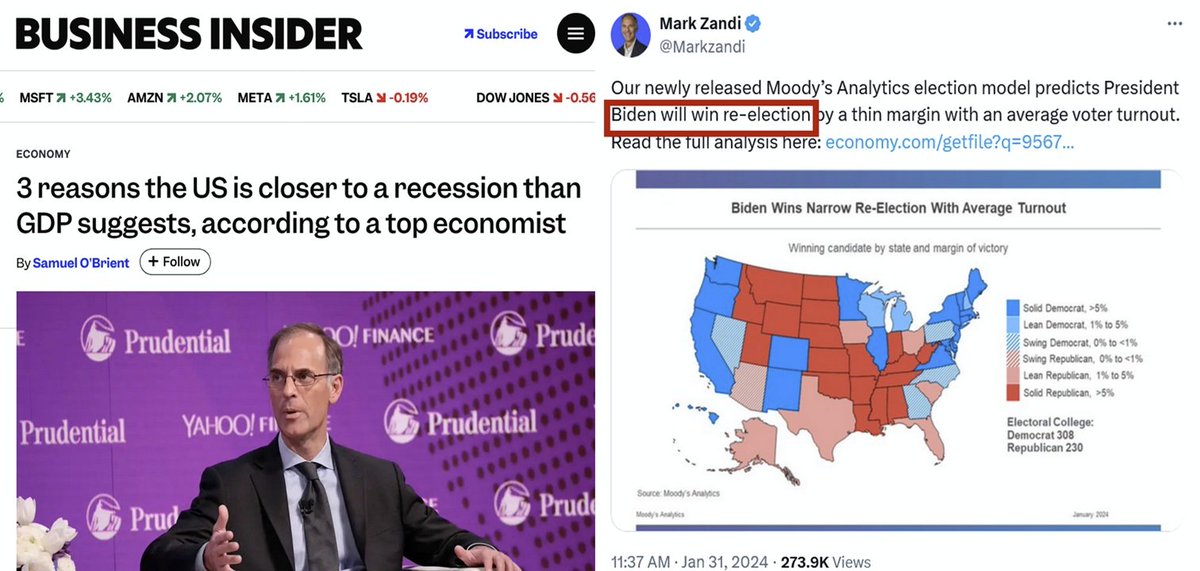 EnglishGearhead's tweet photo. Mark Zandi @Markzandi Chief Economist at Moody’s Analytics predicted Biden will win and now predicts there is a recession coming. 

https://t.co/VdDYtQmtdt https://t.co/w9fBP6Iq8w