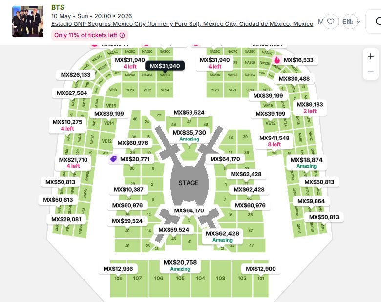 Oigan de vdd no compren boletos aquí ni a ningún revendedor, les parece justo que nos vendan boletos el triple de caro de lo que son? No caigan, porque por su culpa TU no tienes boleto y lo mejor que podemos hacer es no comprarles a esos pndejos
#BTS_WORLDTOUR_MEXICOCITY