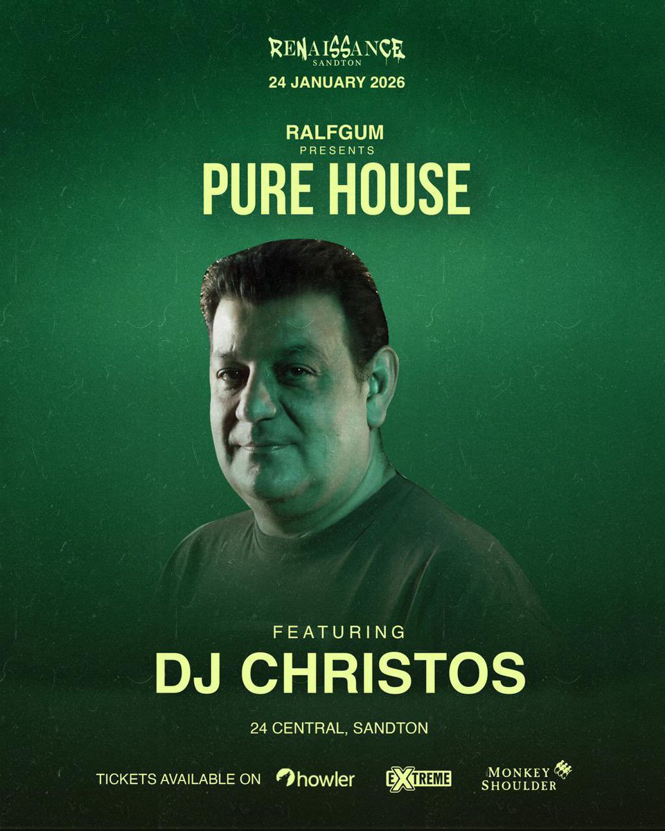 VinnyDaVinci's tweet photo. Saturday 24 January 2026
We’re at RENAISSANCE **24 Central** Sandton Jozi
@DJ_Buhle @pierrejohnsondj as Kudbeu @djchristossa & @VinnyDaVinci
#PureHouse
SEE YOU THERE!!! https://t.co/hlpyr5XyEW