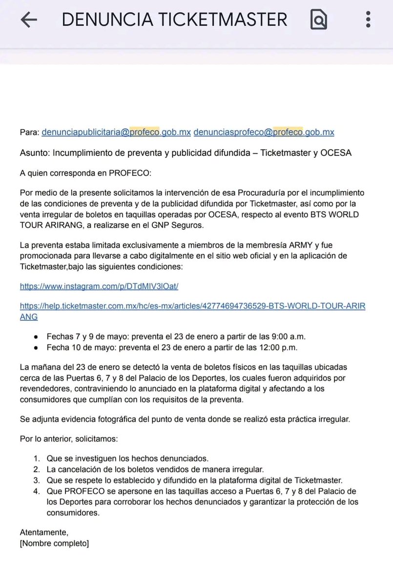 _littlestarcyn_'s tweet photo. @BTSARMY_MXCO @Ticketmaster_Me @ocesa_kpop no se si pueda servir, creditos a quien corresponda el documento redactado 💜 https://t.co/Yfx0av8bo4