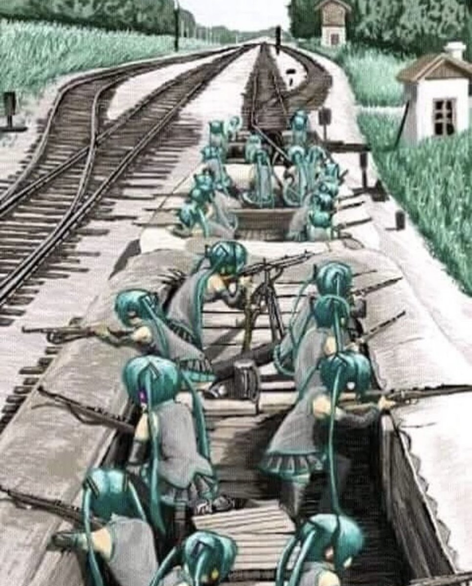 HatsuneMiku's tweet image. “War… war never changes.”