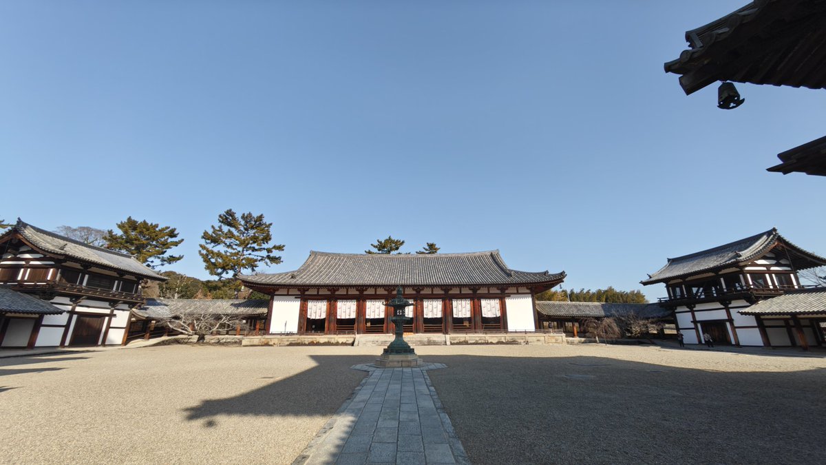 168bluestar's tweet photo. #法隆寺   西院伽藍
世界最古の木造建築群
七堂伽藍の全てが国宝 https://t.co/6HQXOv4o0d