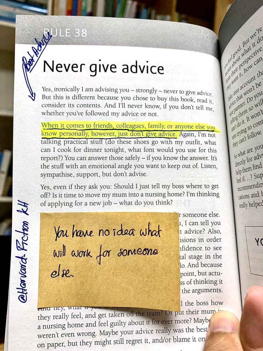 Never give advice