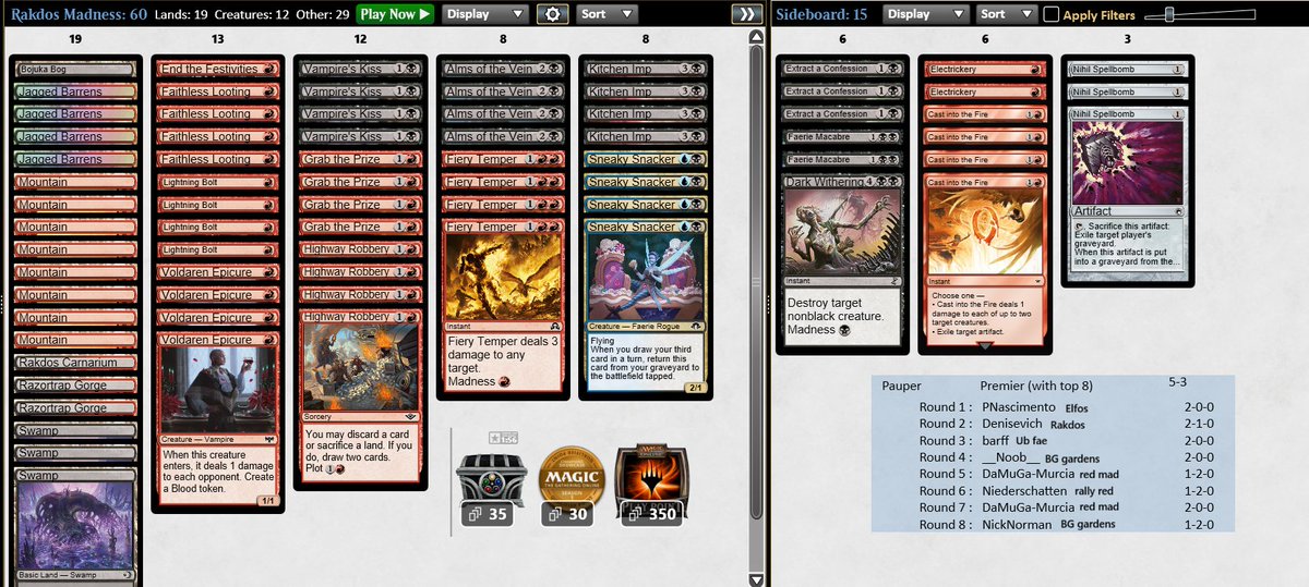 What a complicated afternoon... Rakdos is very slow sometimes. Top 4.