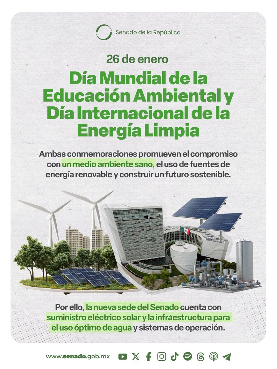 senadomexicano's tweet photo. 📌 La nueva sede del Senado apuesta por la sustentabilidad con paneles solares. Hoy, en el Día Mundial de la Educación Ambiental y el Día Internacional de la Energía Limpia, conoce más sobre este edificio en Paseo de la Reforma. https://t.co/uyfZYGEMUh