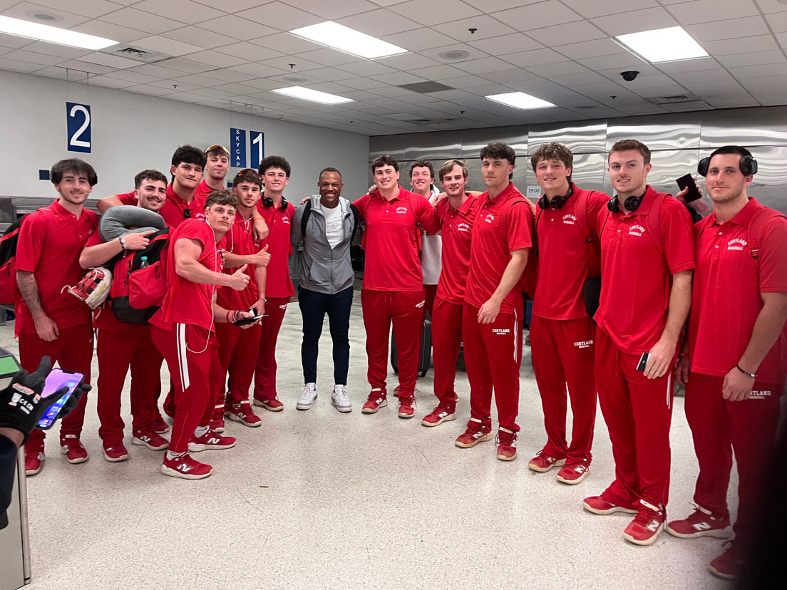CortBaseball's tweet image. Cortland Baseball runs into Adrian Beltre in Miami Airport! ⁦@d3baseball⁩ ⁦@MLB⁩