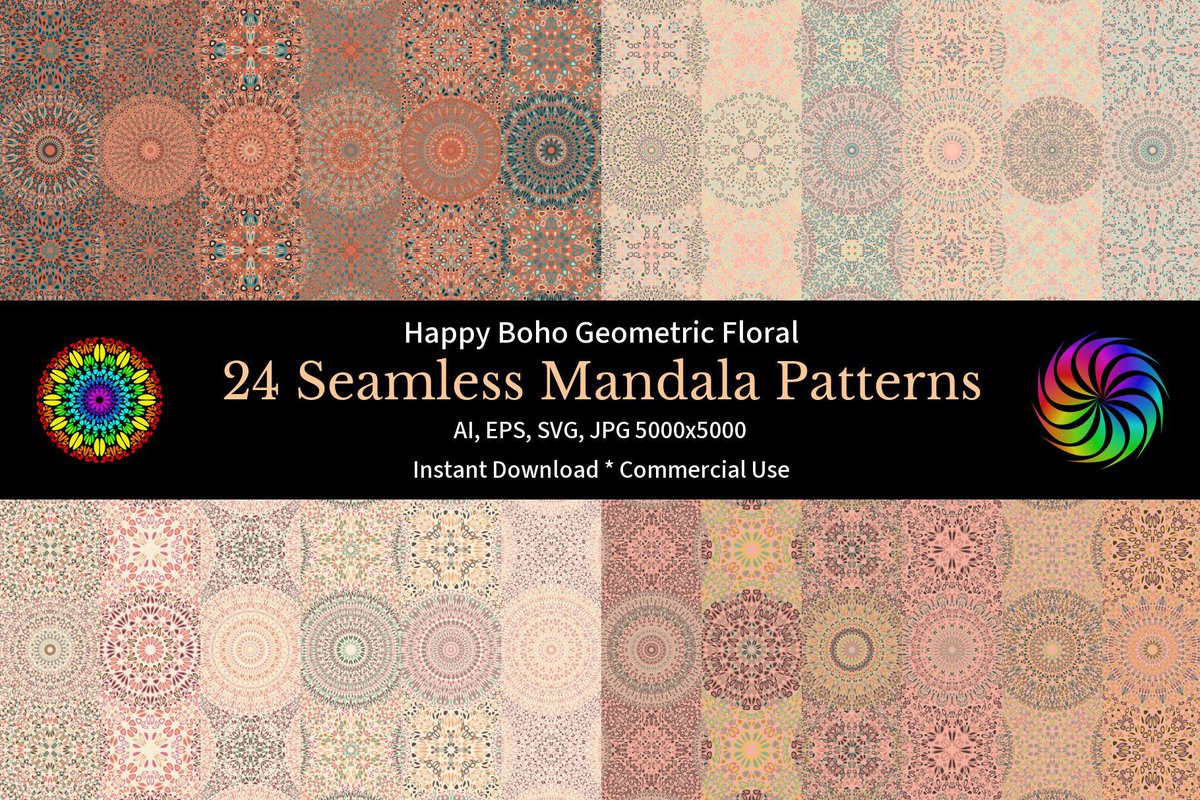 DavidZydd's tweet image. Seamless Mandala Patterns - Patreon exclusive: patreon.com/cw/MandalaMagi… #mandalapattern #fabricdesign