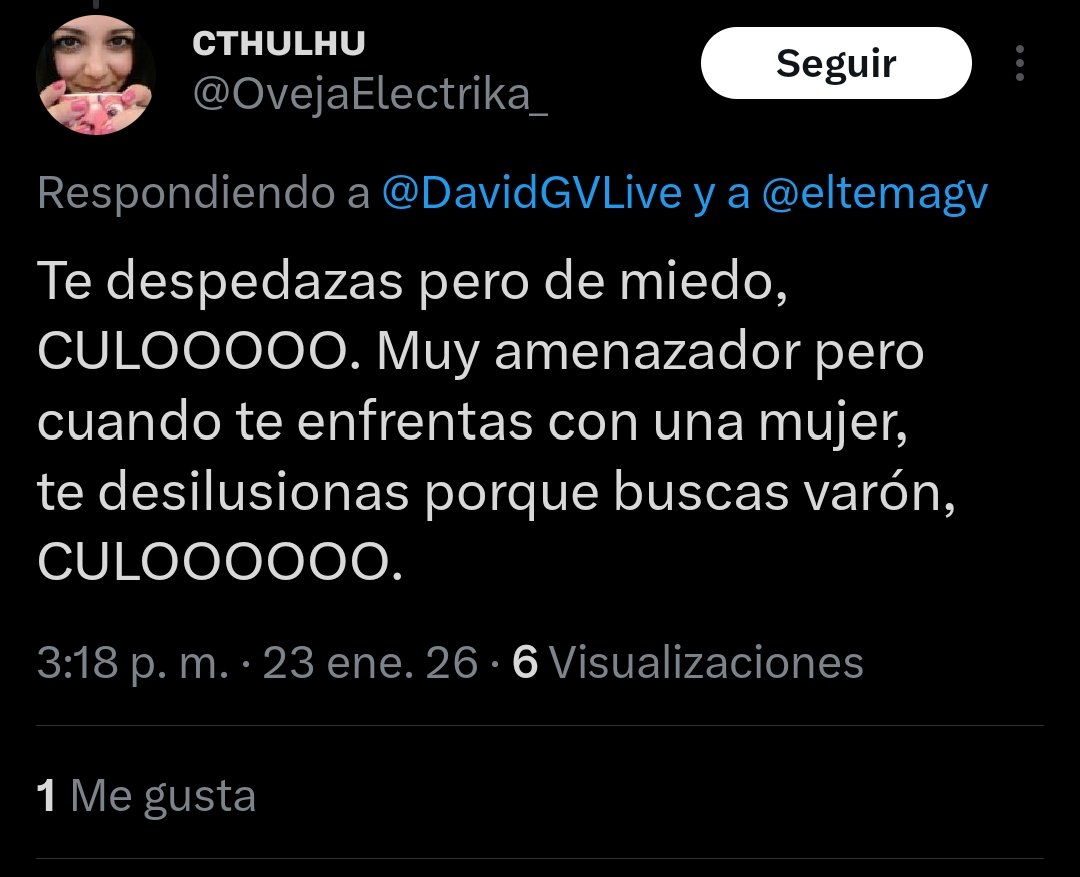 Échame una respuesta pero sin bloquearme, que parece que el cobarde es otro.