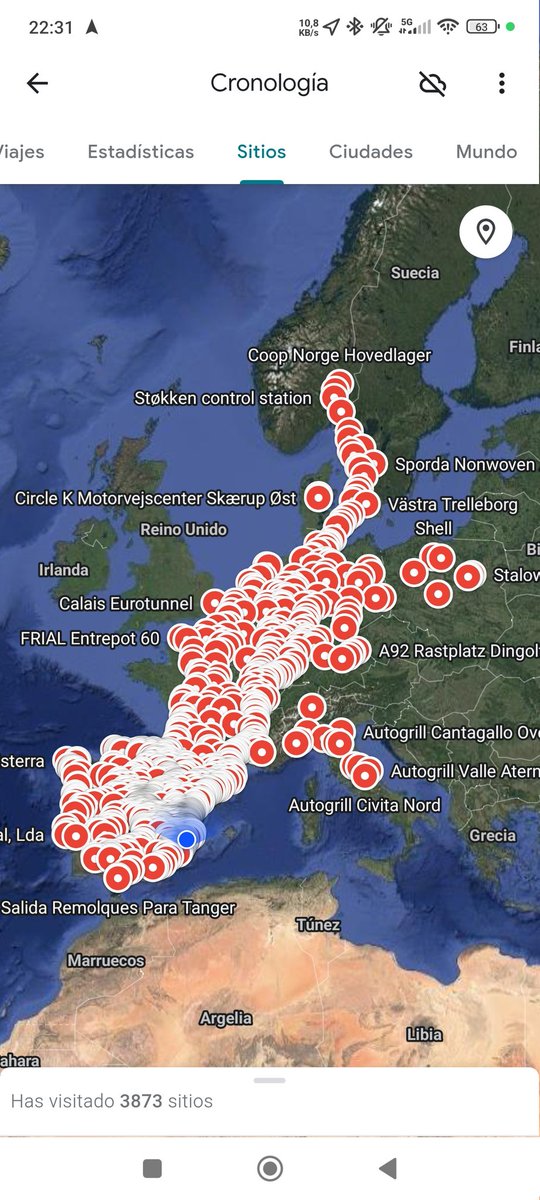 Catalunya he de repasar, me falten molt de pobles, però de moment així va el mapa. I ja si agafe la cronologia de Google en 10 anys son casi 4.000 llocs que he visitat 😂😂😂😝