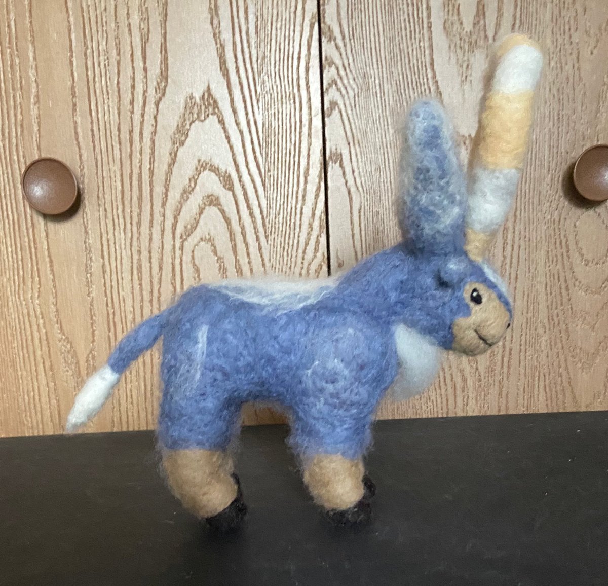 I've rather neglected posting my completed needle felting projects, so gonna work on rectifying that, starting with this Ordon goat from Twilight Princess