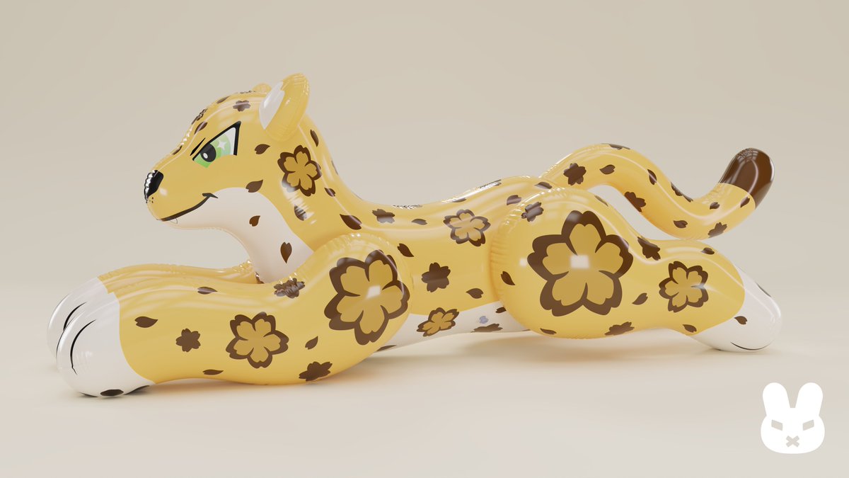 InflataBun's tweet image. Jungle Sakura Jaguar inflatable🌸

#inflatable #pooltoy #furry