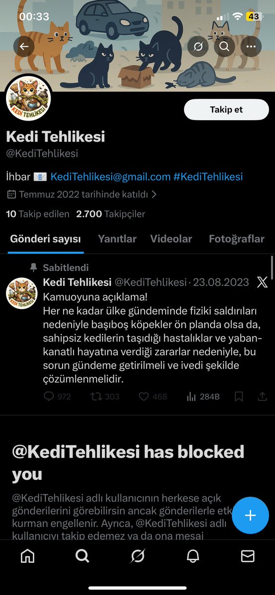 ÖNEMLİ‼️
hayvan düşmanlığı yapan bu ibne kimse hesabı kapattırmamak için nickname değişiyor
şikayet edip kapatalım