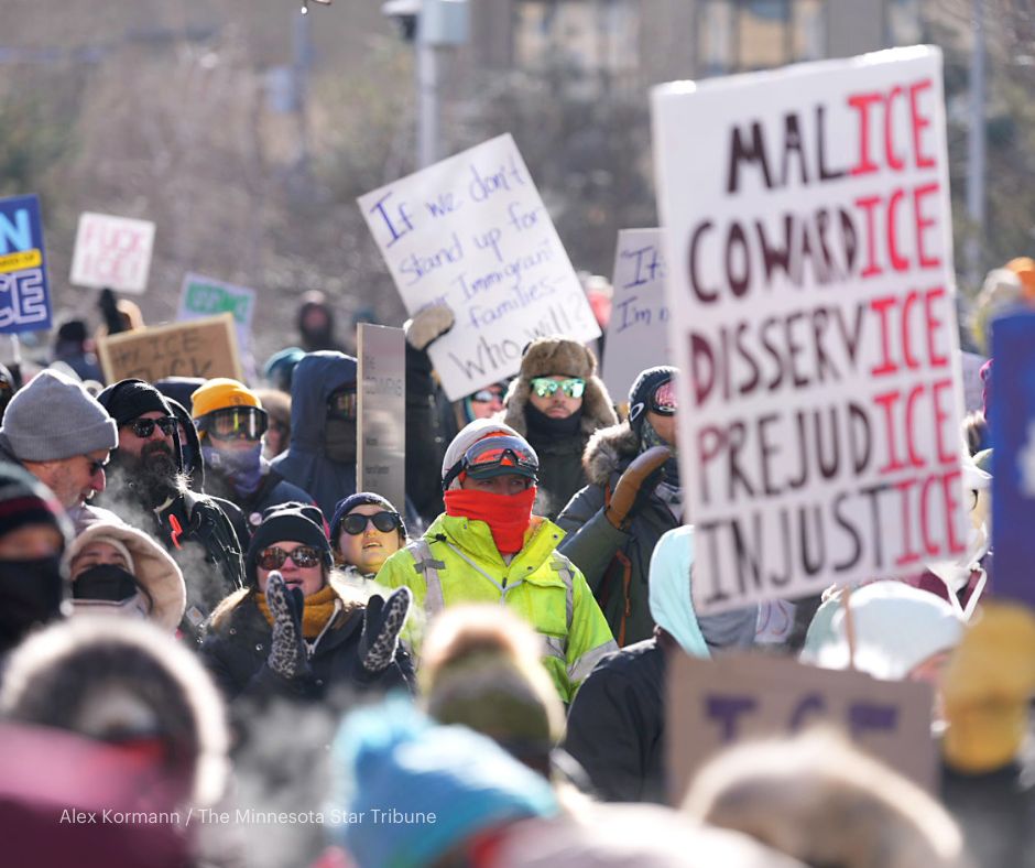 StarTribune's tweet image. Anti-ICE protesters fill the streets of downtown Minneapolis during an "ICE Out" rally on Jan. 23.

📷️ Alex Kormann/The Minnesota Star Tribune

Continuing coverage: startribune.com/ice-raids-minn…