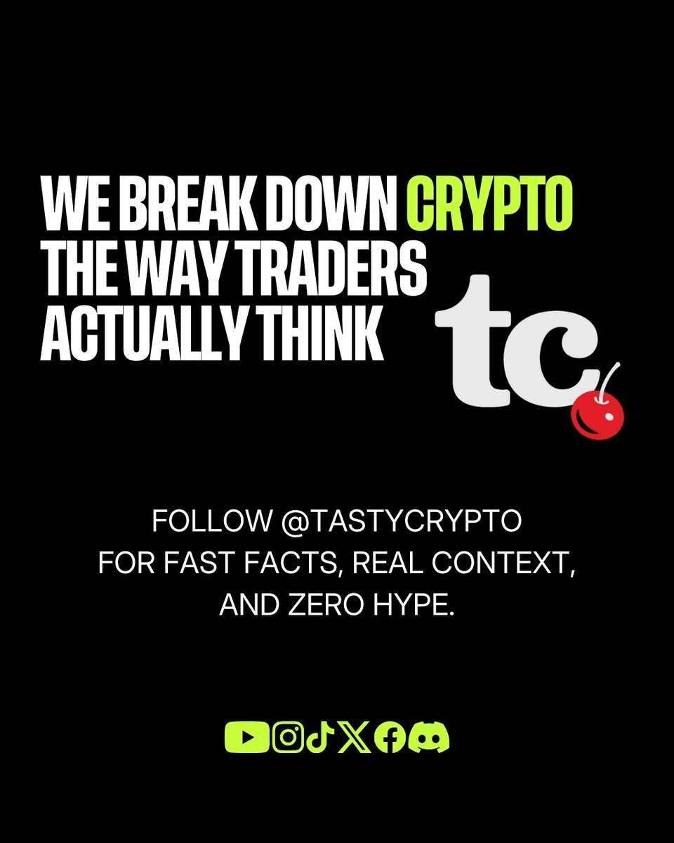 8️⃣We break down crypto the way traders actually think. Fast facts. Real  context. Zero hype. Follow @tastycrypto so you never miss a post.