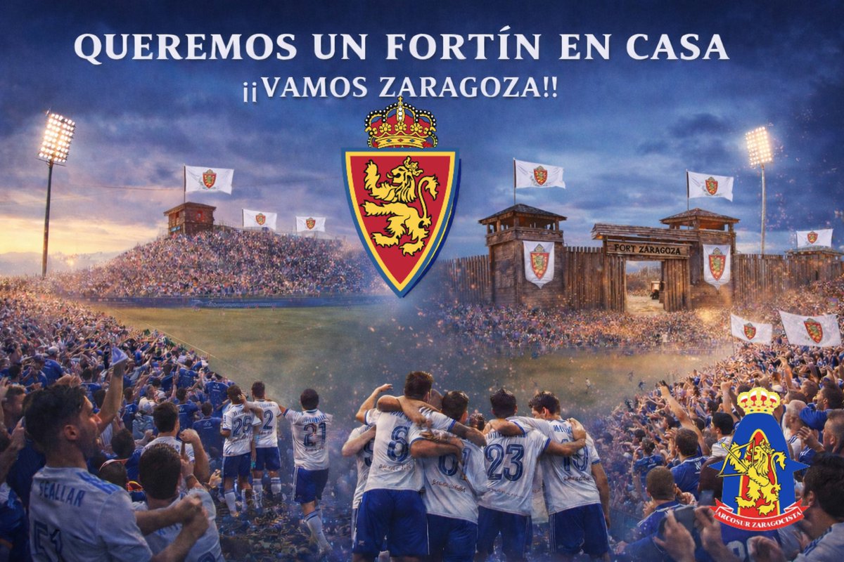 Nueva oportunidad en casa, ante un equipo muy difícil, segundo en la competición.

CREEMOS

¡VAMOS ZARAGOZA!

Real Zaragoza - CD Castellón 
Ibercaja Estadio
Dom. 25. 18:30 h.
LaLiga TV Hypermotion