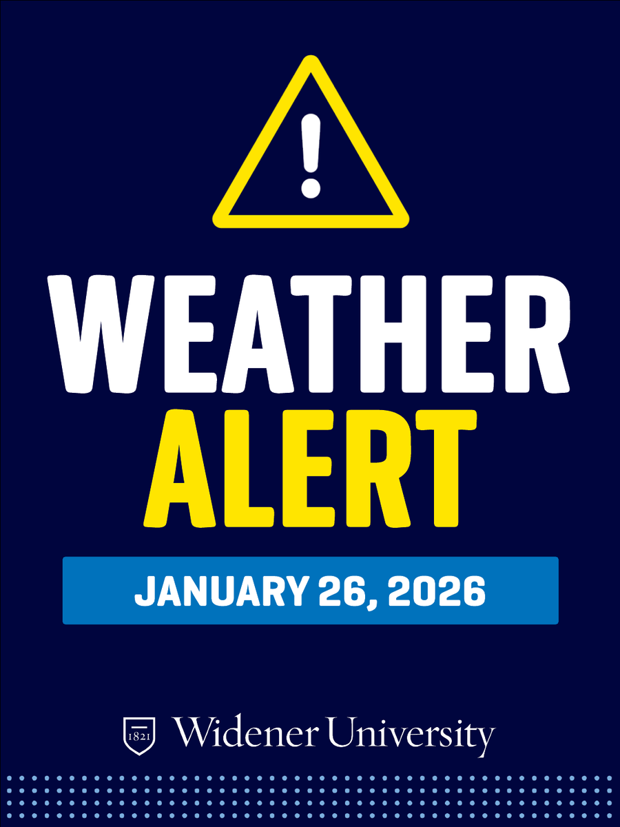 WidenerUniv's tweet photo. It’s a snow day!!

Due to forecasted winter storm this weekend, classes on all Widener campuses are canceled for Monday, Jan. 26, and offices on all campuses will be closed

We will NOT be moving to remote classes &amp; office operations

Stay safe, keep warm &amp; enjoy the snow ❄️ ☃️ https://t.co/Isu4uBuugW