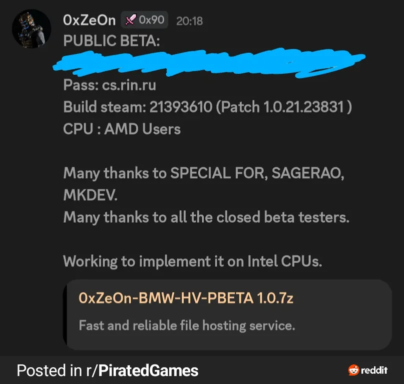 realCrackWatch's tweet image. Black Myth: Wukong hypervisor beta crack by 0xZeOn(AMD Only) #crackwatch #denuvo