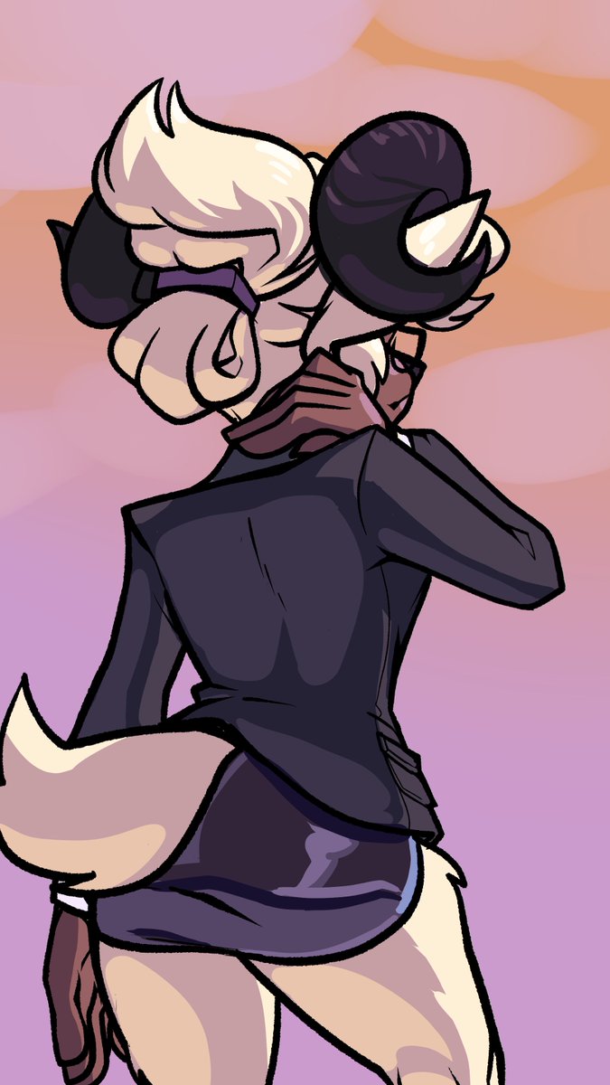 Yinigma13's tweet image. Faun Girl Friday!
Drew my own character, Monima, again.
I wanted to draw her from the back for a change just to point out that she's got an updo.