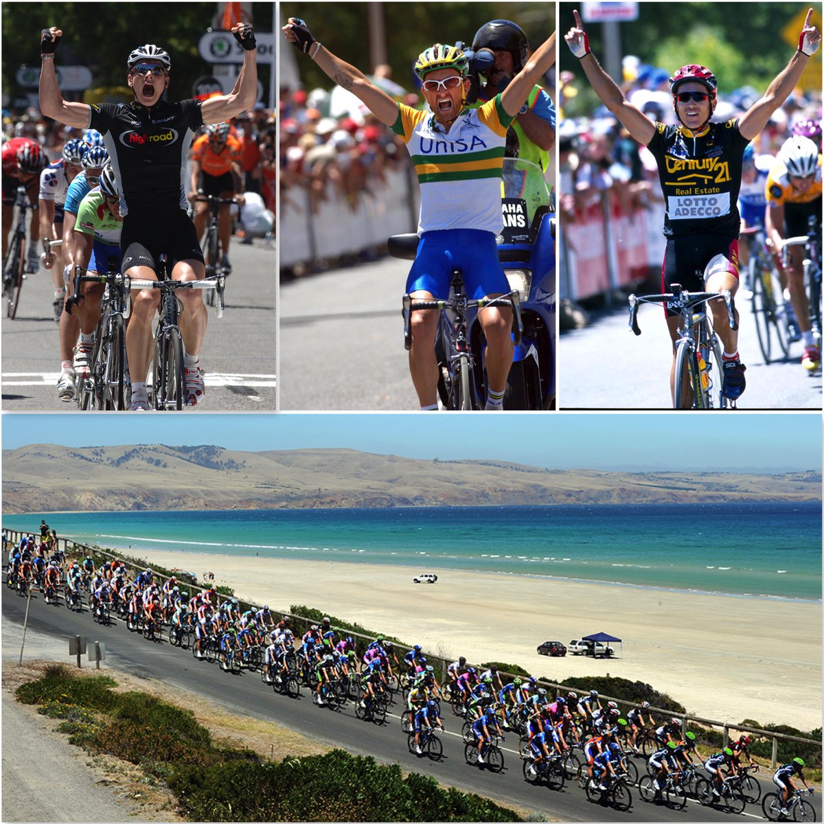 grahamwatson10's tweet image. Willunga without its Hill - what a novelty! Back in the day the Tour Down Under saw non-climbers winning this stage - Andre Greipel in 2008, Russel Van Hout in  2006, Robbie McEwen in 2002... And when all else fails, there's always Aldinga Beach to enjoy.