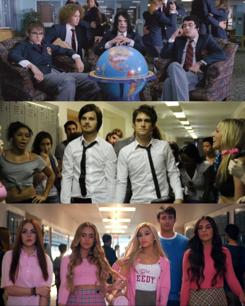 PatdBase's tweet image. The music video for My Chemical Romance's I'm Not Okay (I Promise), Panic! At The Disco's New Perspective, and Ariana Grande's thank u, next were filmed in the same school.