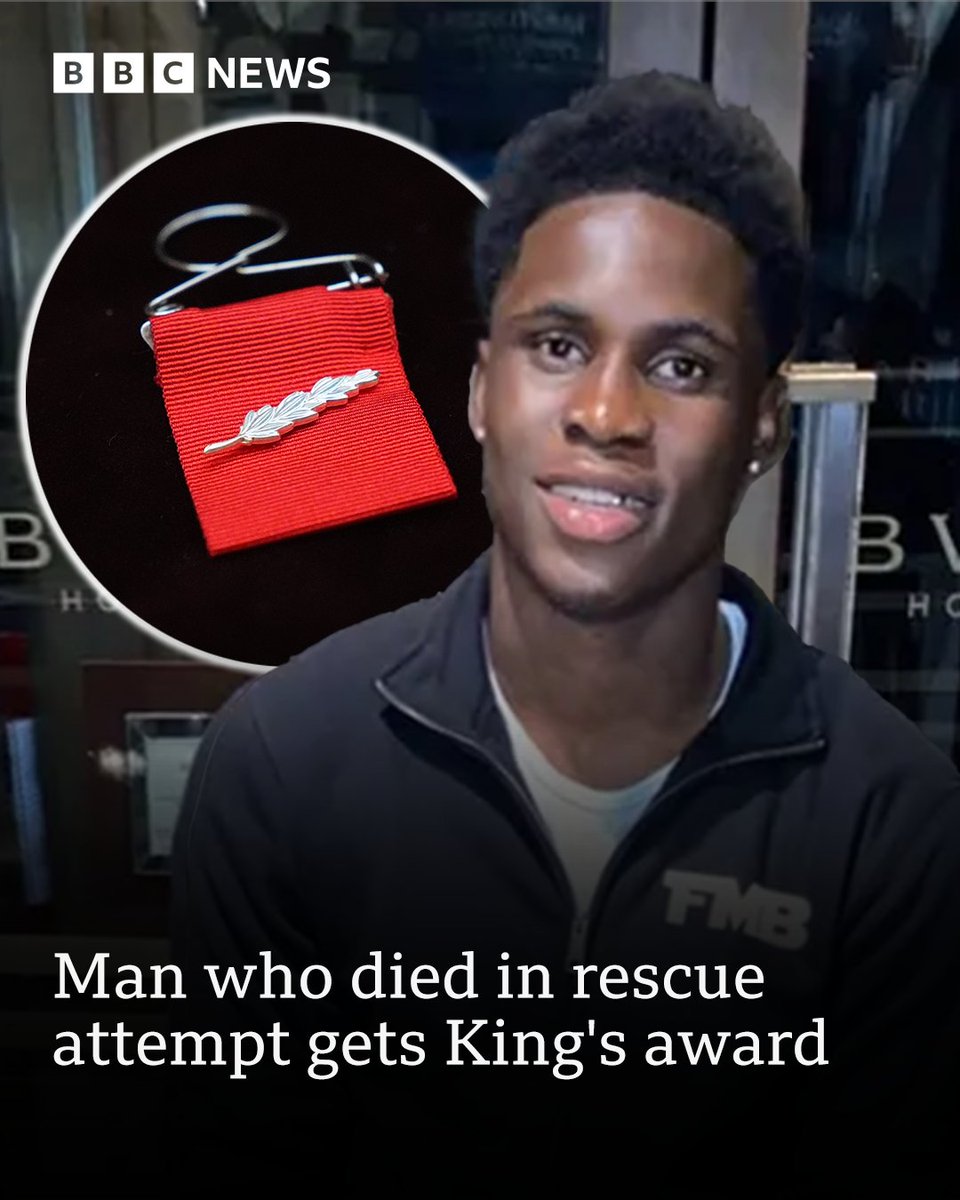 BBCLondonNews's tweet photo. A young man who died after he jumped into the Thames to save a woman has been awarded the King's Commendation for Bravery, external.
https://t.co/CR27tSMf2g https://t.co/w1fIvyw2ap