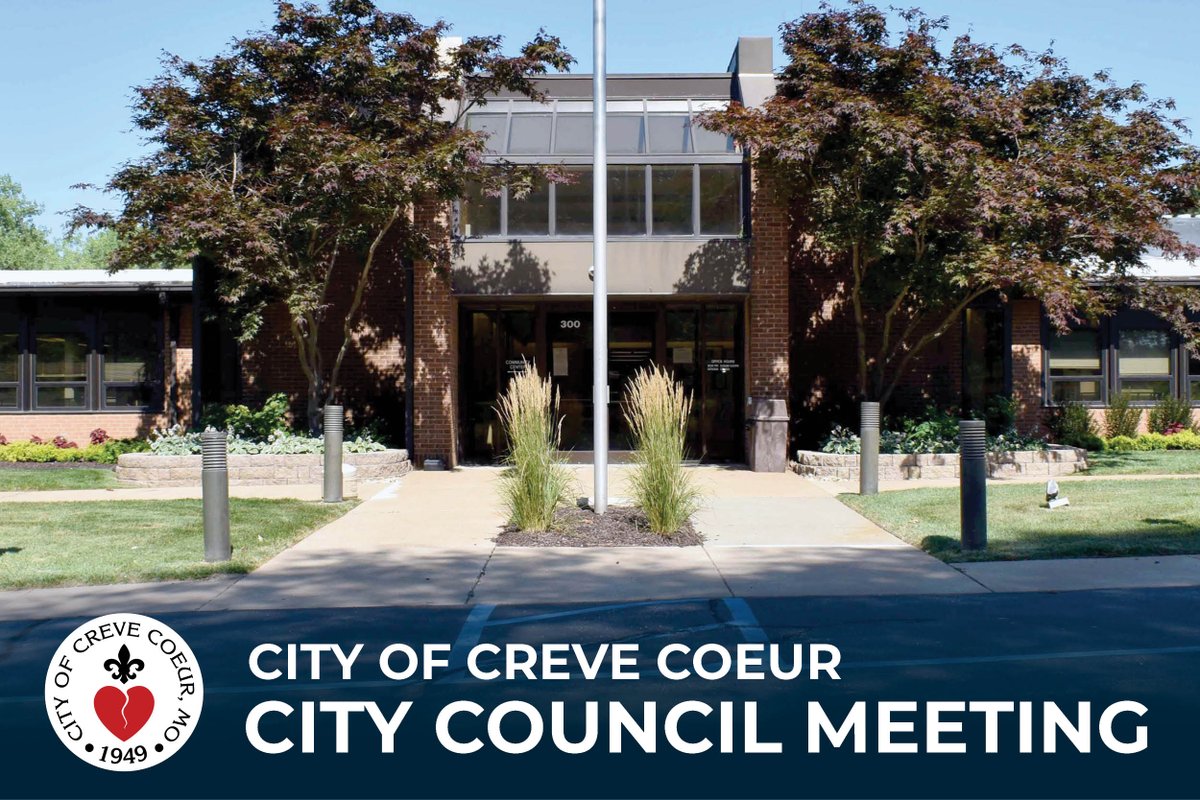 The City Council meeting scheduled for Monday, January 26, 2026, at 7:00 p.m. will be held in person at the Creve Coeur Government Center Council Chamber at 300 N. New Ballas Road, as well as livestreamed online. View the agenda packet &amp; livestream link: crevecoeurmo.gov/m/newsflash/ho…