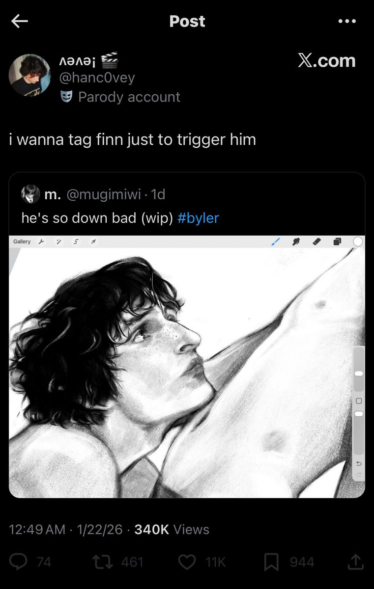 chloesarcher's tweet photo. “why did finn stop talking positively about byler ☹️” https://t.co/npTjYNyy6I