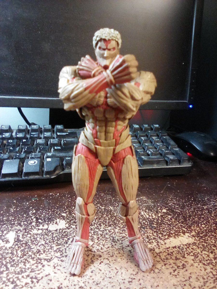 Ezilla82's tweet image. Even though the Female Titan was good this Armored Titan is badass. I have him in @realKILLERkross signature pose and yep that sold me.