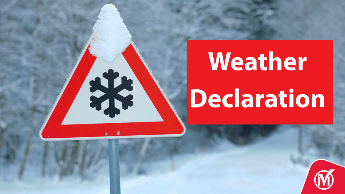 The City has declared a significant weather event in respect to a Yellow Winter Storm Watch alert, as per Environment Canada, effective immediately, on January 23, 2026 and continuing until further notice.

It is advised to cancel any non-essential travel. Snow is expected to