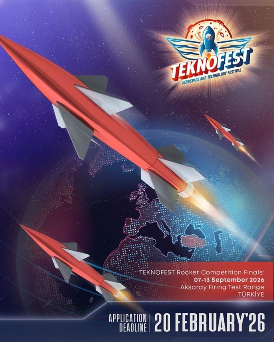 ESRArocket's tweet photo. Hello international teams.  ESRA is pleased to announce that the Technofest Competition in Turkey, which has been successfully operating for years, now features a new international category in its rocket category.  

For more information, visit: https://t.co/1D0uFwAa5Z https://t.co/sjHqnb4heR