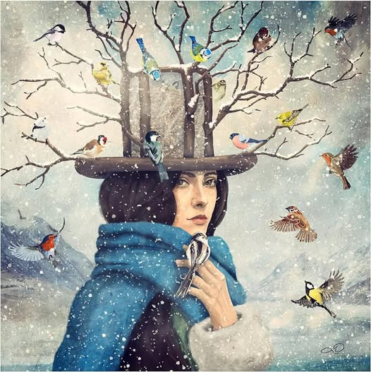 “Once upon a time, when women were birds, there was the simple understanding that to sing at dawn and to sing at dusk was to heal the world through joy. The birds still remember what we have forgotten, that the world is meant to be celebrated.”
~ Terry Tempest Williams

Art: