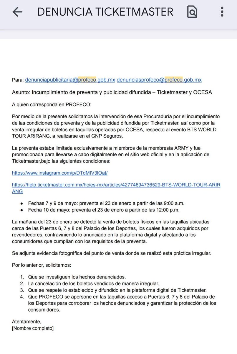 MochiButter7's tweet image. ARMYS, MORADAS, REALES, Tenemos que empezar a hacer las denuncias correspondientes por esta corrupción con los boletos 

#NoALosRevendedores
#NoALaReventa 
#ARMYNoCompraReventa