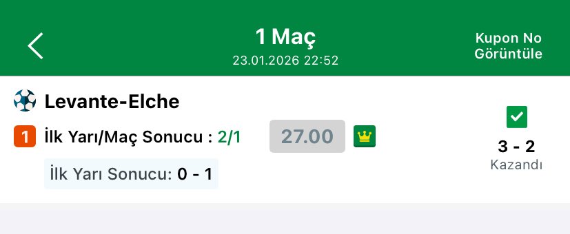 cekoanaliz's tweet image. LEVANTE ELCHE 2/1 (27.00) ✅✅

BÜLTENDEKİ TEK 2/1 MAÇI NOKTA ATIŞI YAKALADIK 🙏🏻🔥

DÜN 90 ORAN ALDIK BUGÜN 27 ORAN YARIN İKİLİ GELİYOR TELEGRAM LİNKİ YORUMLARDA 🪬