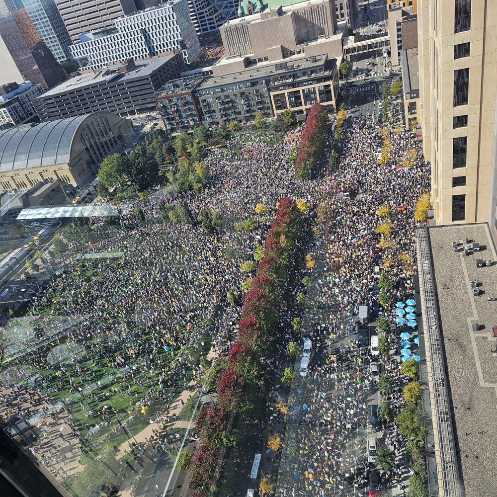 PetRep's tweet photo. No Kings, ICE Out For Good Protest in Minneapolis today. It takes a lot to get Minnesota Nice riled-up and out into the street, but Donald Trump's Brown Shirts did just that today. 1-23-26 🗽