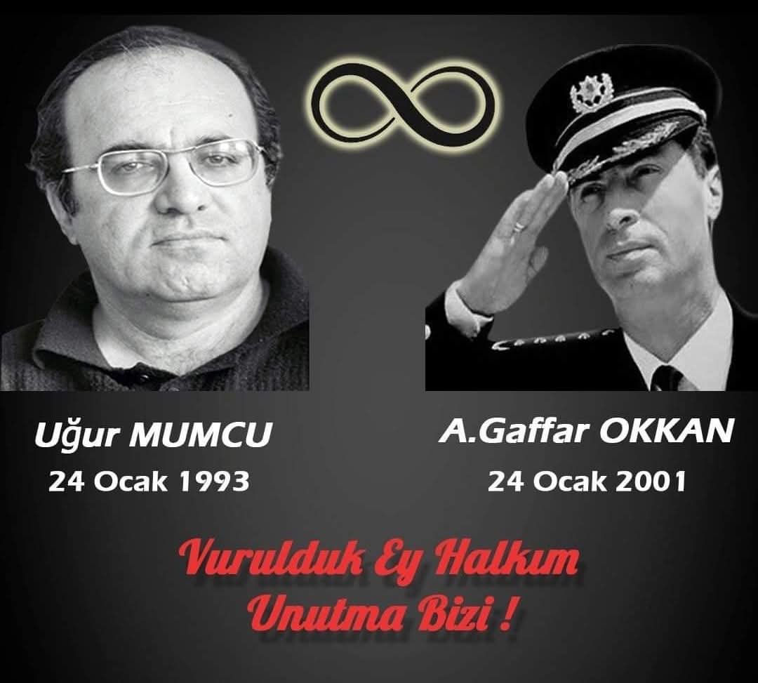 Atatürkçülüğün yılmaz  savunucusu Uğur Mumcu’yu ve Emniyet müdürümüz Ali Gaffar Okkan’ı katledilişlerinin yıl dönümünde rahmetle ve özlemle anıyorum.
Ruhları şad olsun.