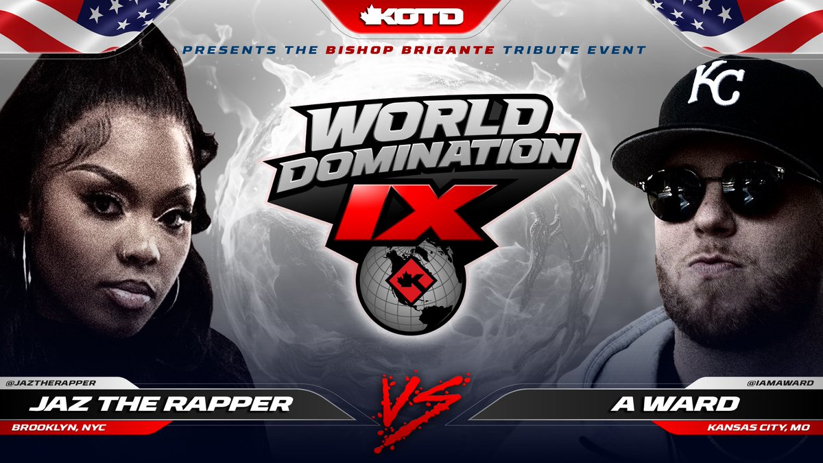 KingOfTheDot's tweet image. 🌎 #KOTD x #WD9 🌎
JAZ THE RAPPER vs A WARD 
March 7th &amp;amp; 8th
Toronto, Canada
Tickets &amp;amp; PPV - KOTDTV.com