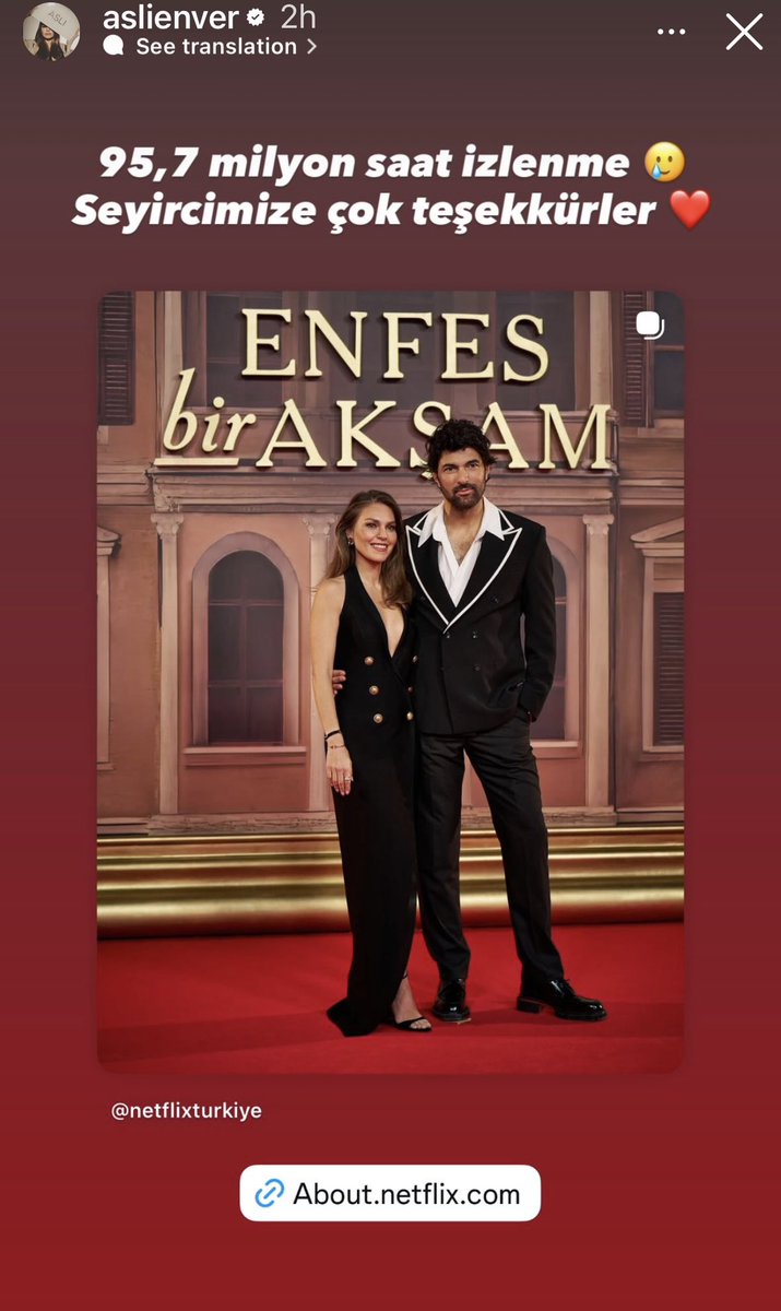 EnginAkyrkFC's tweet photo. أصبح مسلسل أمسية رائعة المسلسل التركي الأكثر مشاهدة عالميًا في النصف الثاني من عام 2025 حيث دخل قائمة العشرة الأوائل في 78 دولة محققًا 16.9 مليون مشاهدة
و95.7 مليون ساعة مشاهدة على منصة نتفلكس 
#EnginAkyürek 
#OsmanBulut #EnfesBirAkşam 
#NetflixTürkiye #OldMoney https://t.co/bjX4Iu5Cpu