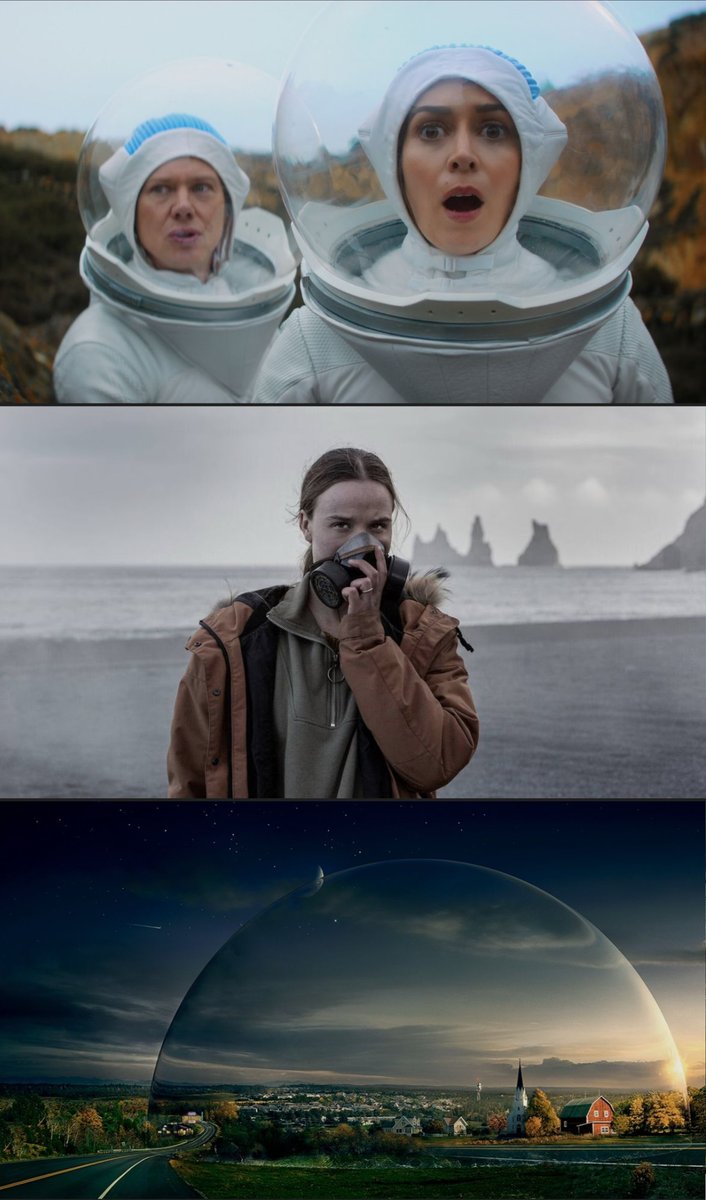 🧶1/2 Portfolio - Iconographie 
👉 « Survie en séries : l’imaginaire de l’après » #ClimateFiction 

Les séries contemporaines (Silo, The Rain, Sweet Tooth…) installent une dystopie environnementale devenue régime narratif.