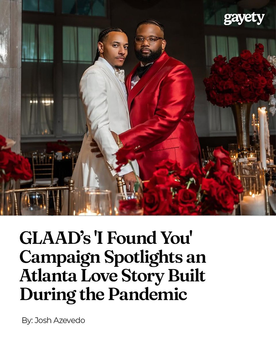 gayety's tweet image. They quarantined together in 2020, and came out married. 💍
As marriage equality faces renewed threats, one Atlanta couple’s love story is at the heart of GLAAD’s powerful new campaign.

🔗: gayety.com/glaad-i-found-…