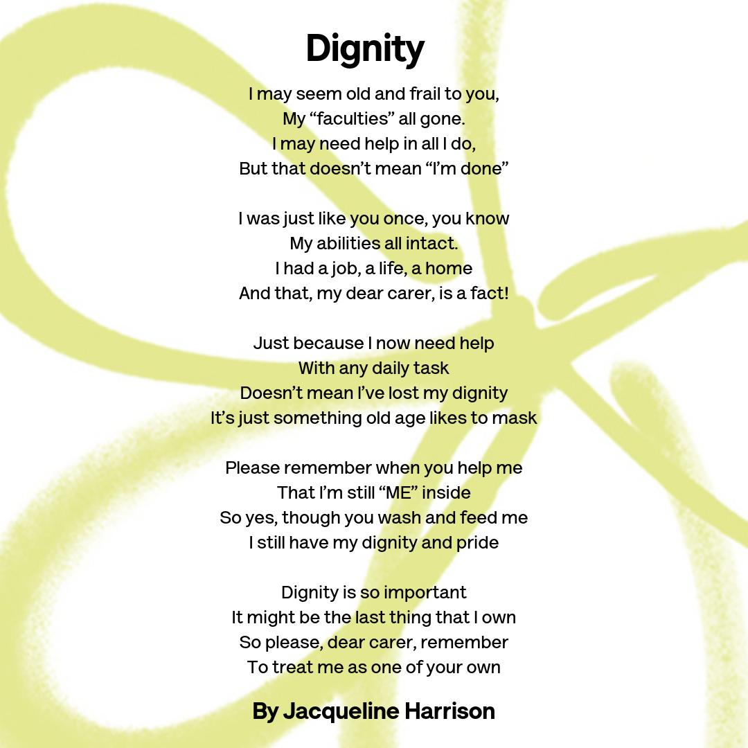 LEAD_Coalition's tweet photo. Please re-Tweet to raise awareness that successful caregiving begins with prioritizing dignity.

#Alzheimers #dementia #poetry https://t.co/5TmnDOwBlP