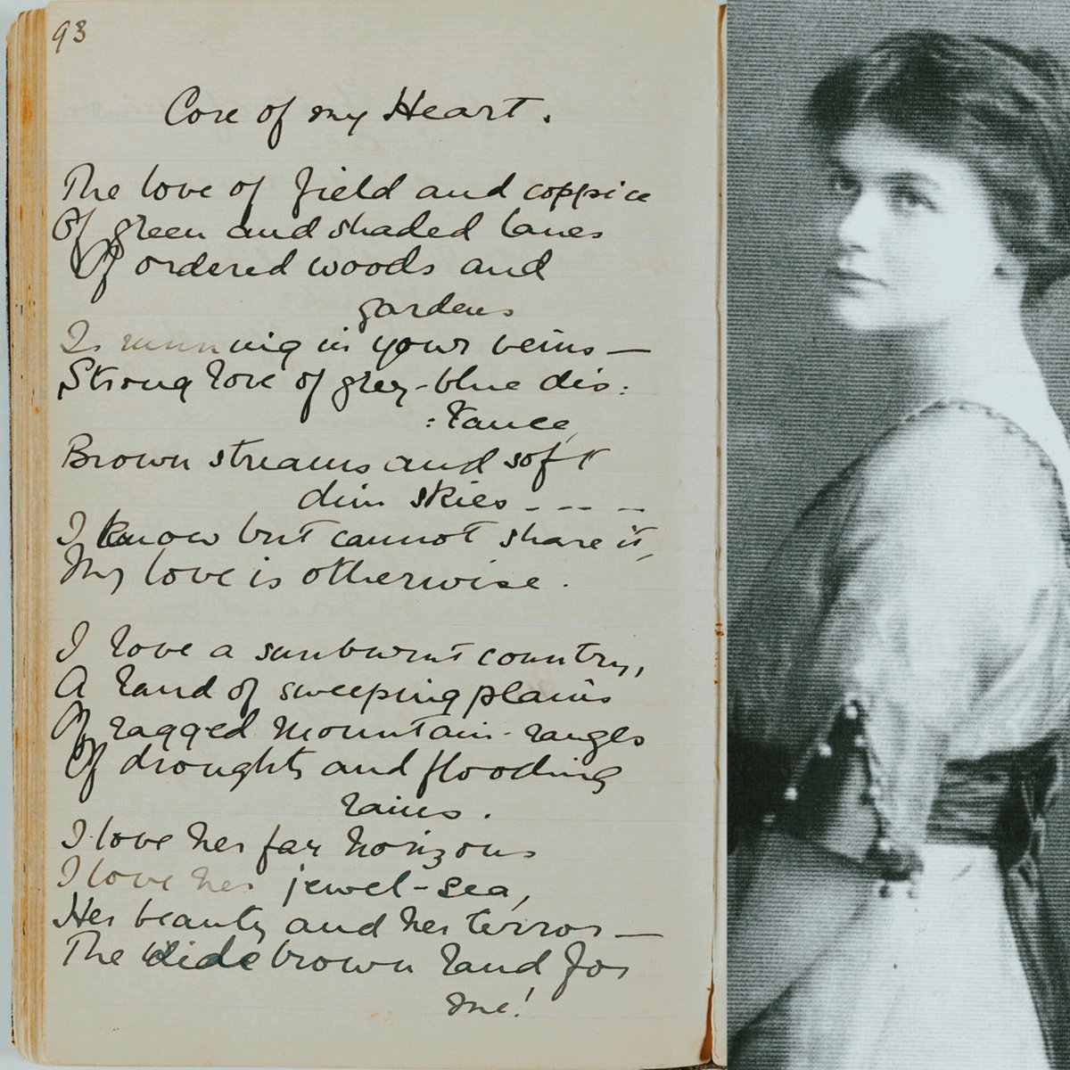 arbsmichael's tweet image. I love this country. Not because it’s perfect, but because it’s real. Because it’s home.

Back in 1904, a homesick 19-year-old named Dorothea Mackellar put that feeling into words better than anyone before or since, in her poem 'My Country'.

I love a sunburnt country,
A land of…