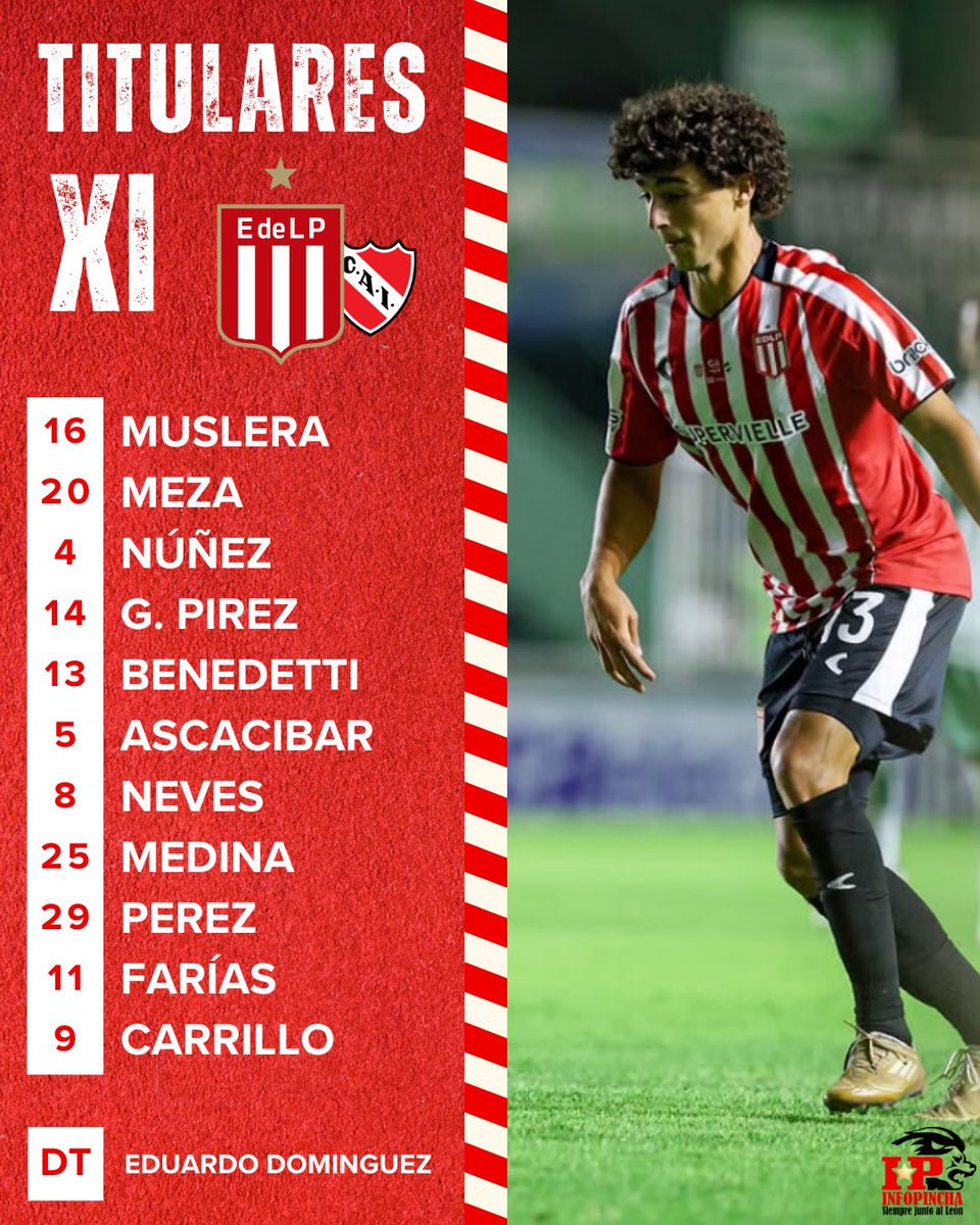 #EDLP ¡EQUIPO CONFIRMADO! ✅

Así formará Estudiantes contra Independiente por la fina 1 del Torneo Apertura 2026.

#SiempreJuntoAlLeón 🇦🇹