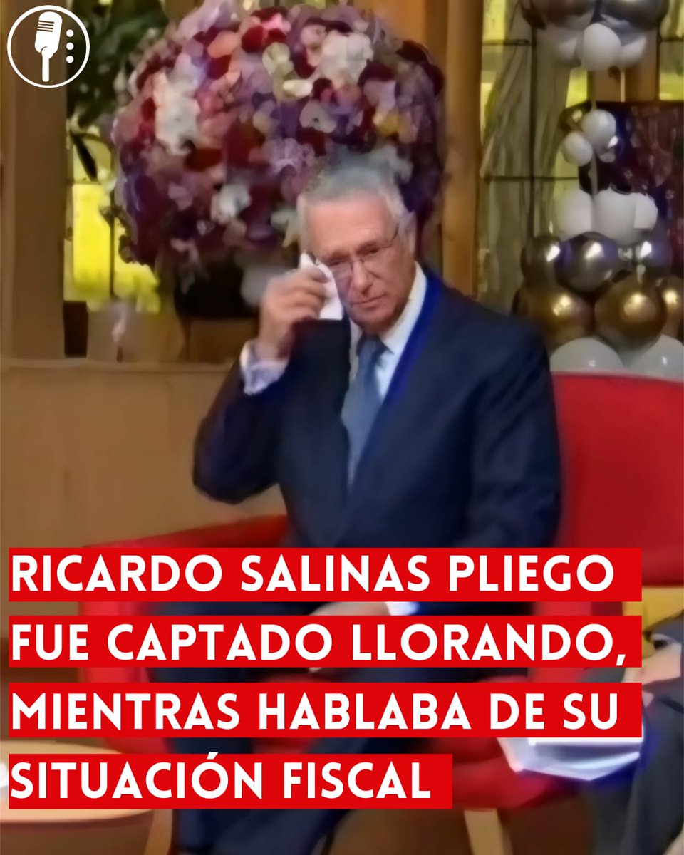 ⭕ OJO | RICARDO SALINAS PLIEGO FUE CAPTADO LLORANDO, MIENTRAS HABLABA DE SU  SITUACIÓN FISCAL Ricardo Salinas Pliego (@RicardoBSalinas) llora en un  programa de su televisora, pero las redes no tienen piedad.