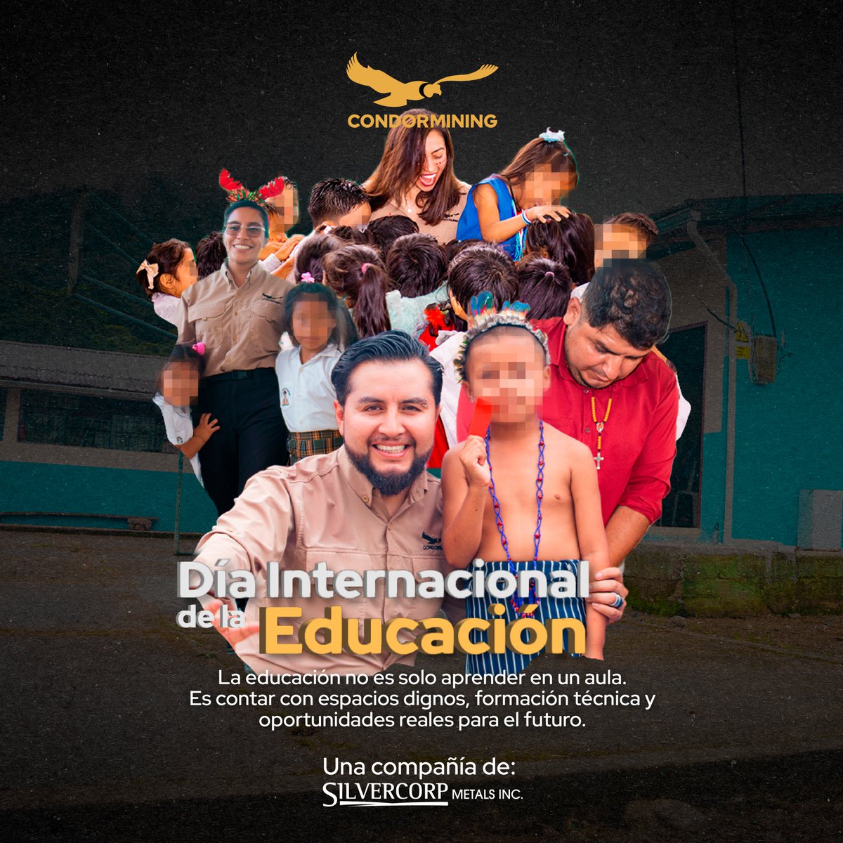 condormining's tweet image. 📅 #DíaInternacionalDeLaEducación

En Condormining apoyamos el desarrollo educativo a través de infraestructura, formación técnica y acompañamiento directo, generando oportunidades reales para niñas, niños, jóvenes y sus familias. 🤝🏫

#Condormining #ConstruyendoOportunidades