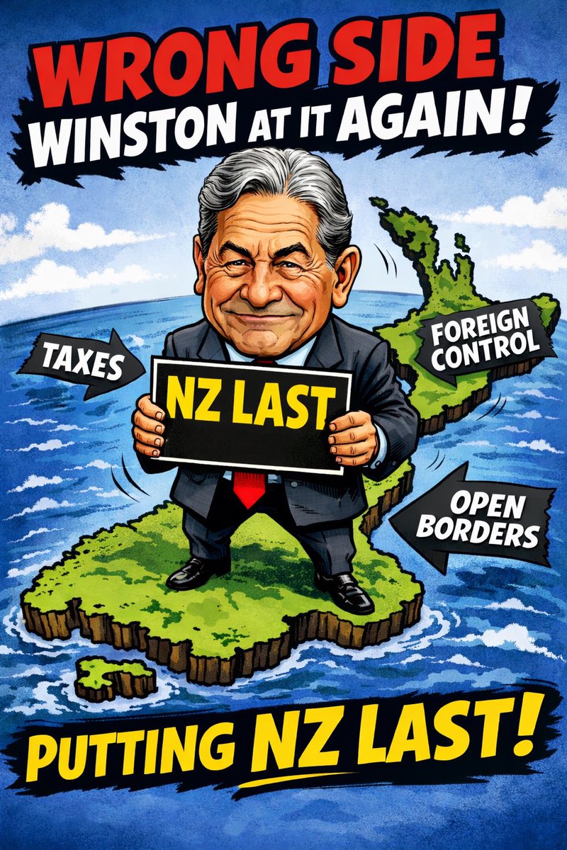 RaevenNZ's tweet photo. @winstonpeters You are clearly working for foreign interests and are aligned with the Atlas Network. #Hypocrite
How far you have fallen in such a short time.
The only one behaving like a globalist minion here is you Winston. You flip flop more than worn out jandals.
#AnythingForAVote https://t.co/DQ6lvYwq5B