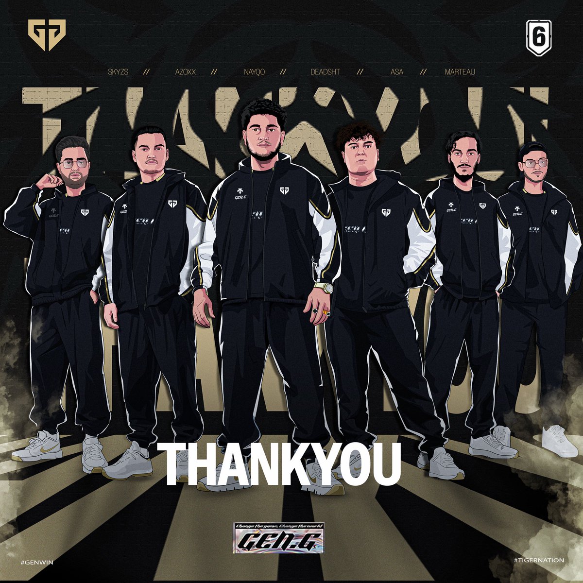 Today we announce the release of our Rainbow Six roster to pursue new opportunities ahead of the 2026 season.

We’re proud of what they achieved at Gen.G and wish them all the best in their future endeavors! 💛🖤