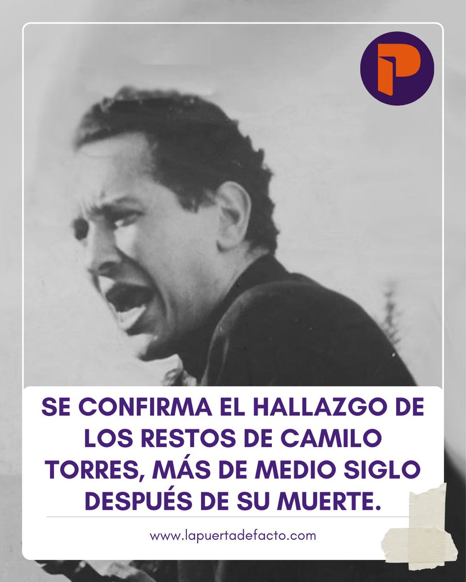 Tras décadas de silencio, el ELN confirma el hallazgo de los restos de Camilo Torres, abriendo nuevamente el debate sobre memoria histórica, conflicto armado, fe, política y las heridas no cerradas. 📢📢

#CamiloTorres #MemoriaHistórica #ELN #ConflictoArmado #Colombia